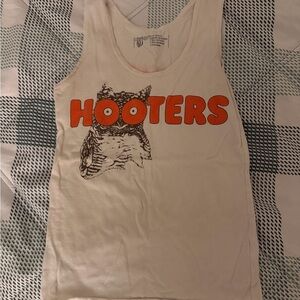 Hooters White Tank Top with Orange Logo